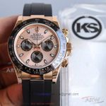 KS Factory Rolex Cosmograph Daytona 116515LN Rose Gold Dial Oysterflex Rubber Band 40 MM 7750 Automatic Watch